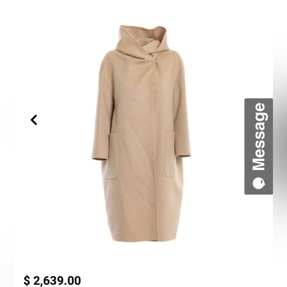 Retail$2,639 Max Mara Label-cut 100% PURE CAMEL WOOL Coat.Size US4 IT38 - Picture 6 of 6